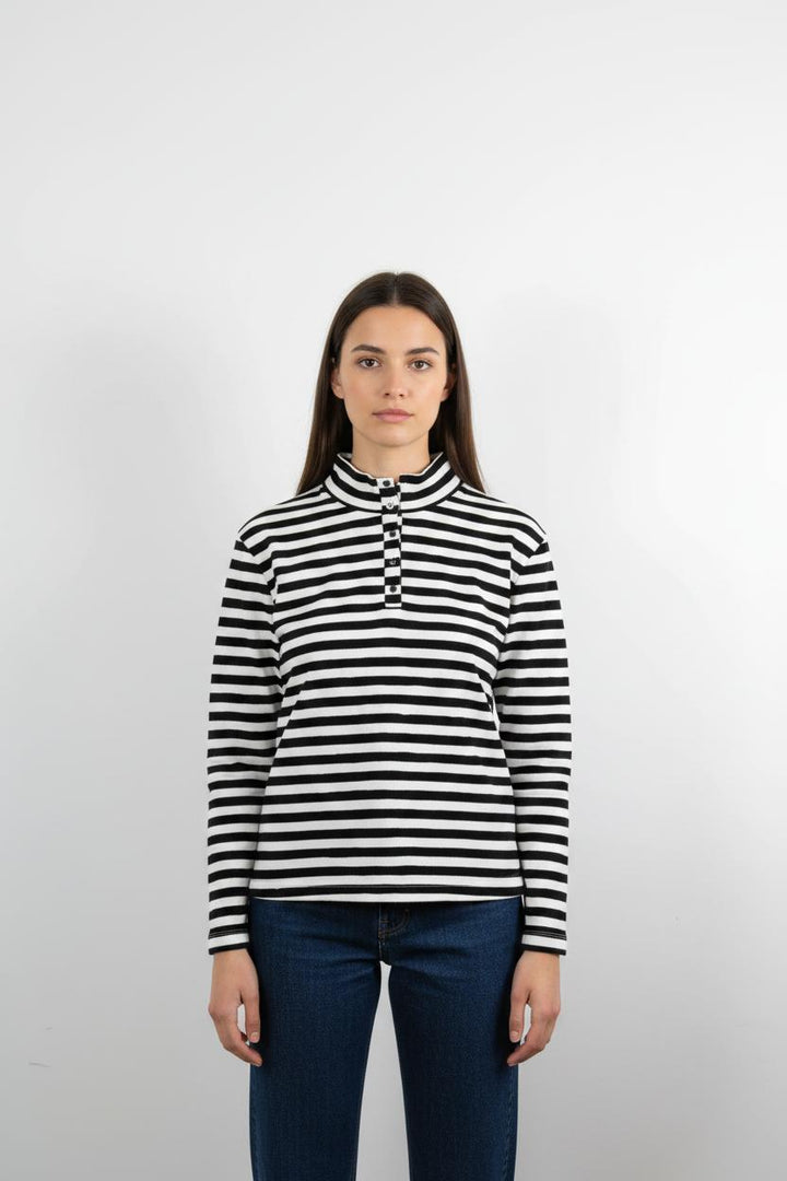 T-shirt Manches Longues Noir et Blanc - Taille S/36