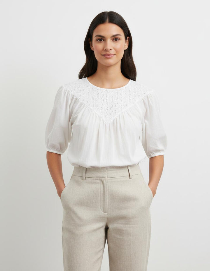 Blouse Brodée Blanche - Taille S/36