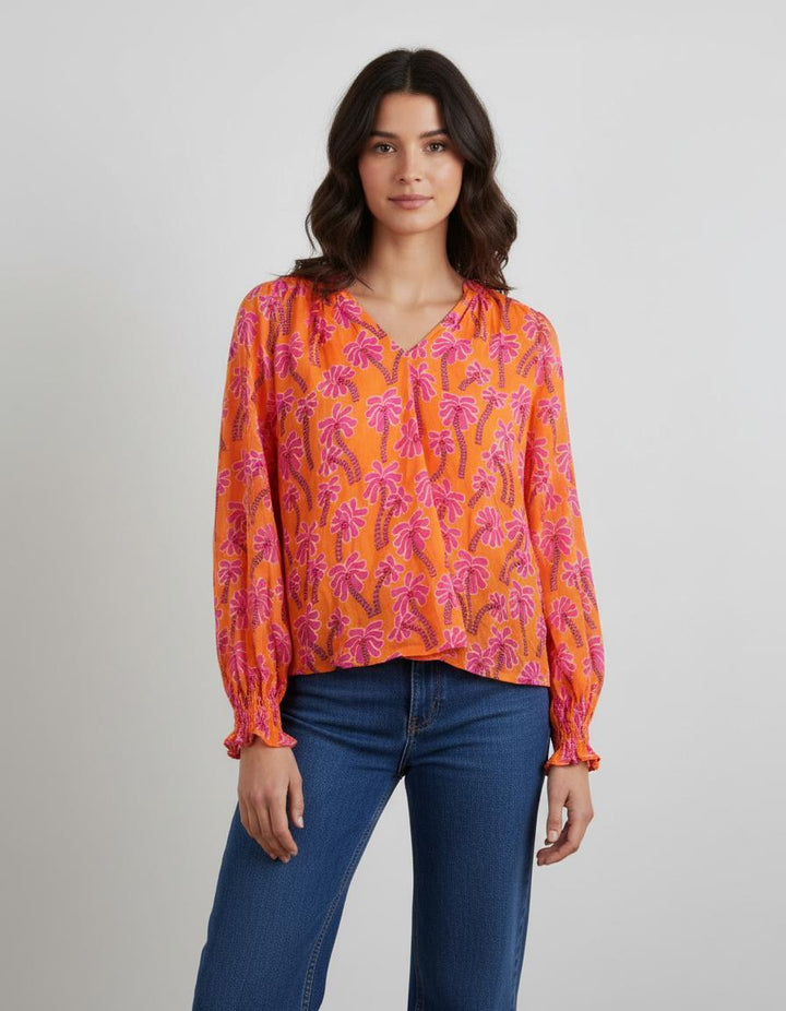 Blouse Orange et Rose - Taille S/36