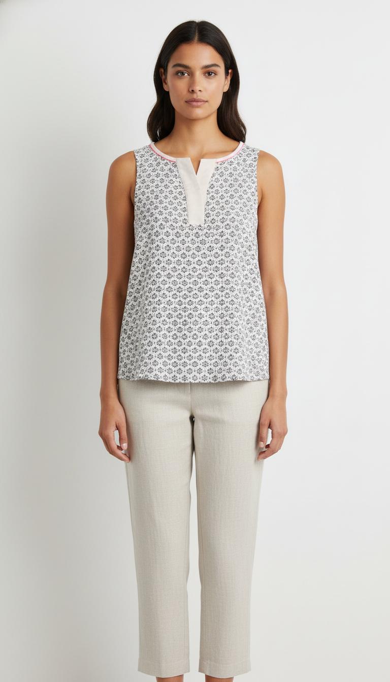 Débardeur Blanc et Noir - Taille XS/34
