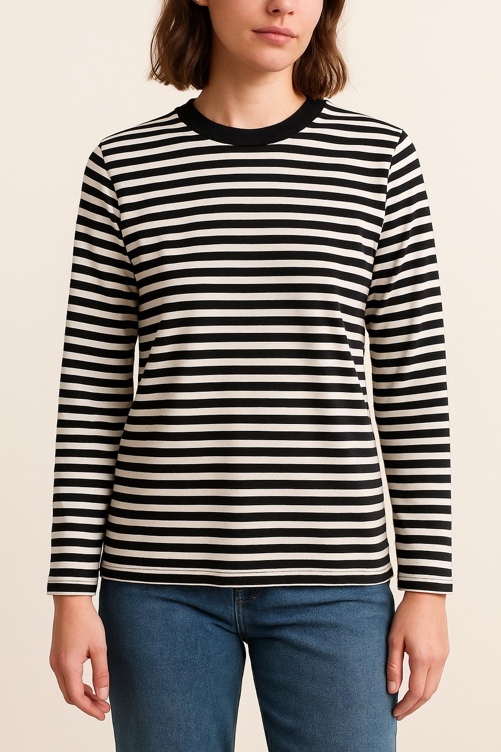 Marinière Noire et Blanche - Taille L/40 de la marque Claudie Pierlot | PARAD66611 - Vendu par Paradigme - Image 1