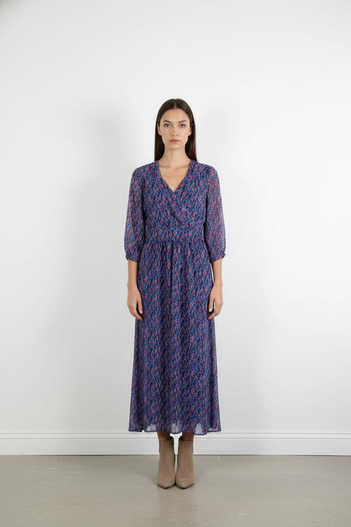 Robe Longue Bleue et Rose - Taille S/36