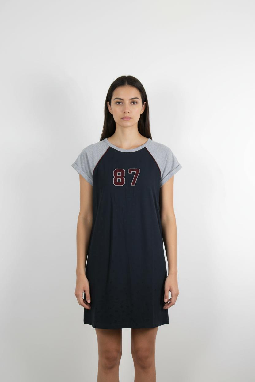 Robe T-shirt Noire et Grise - Taille S/36