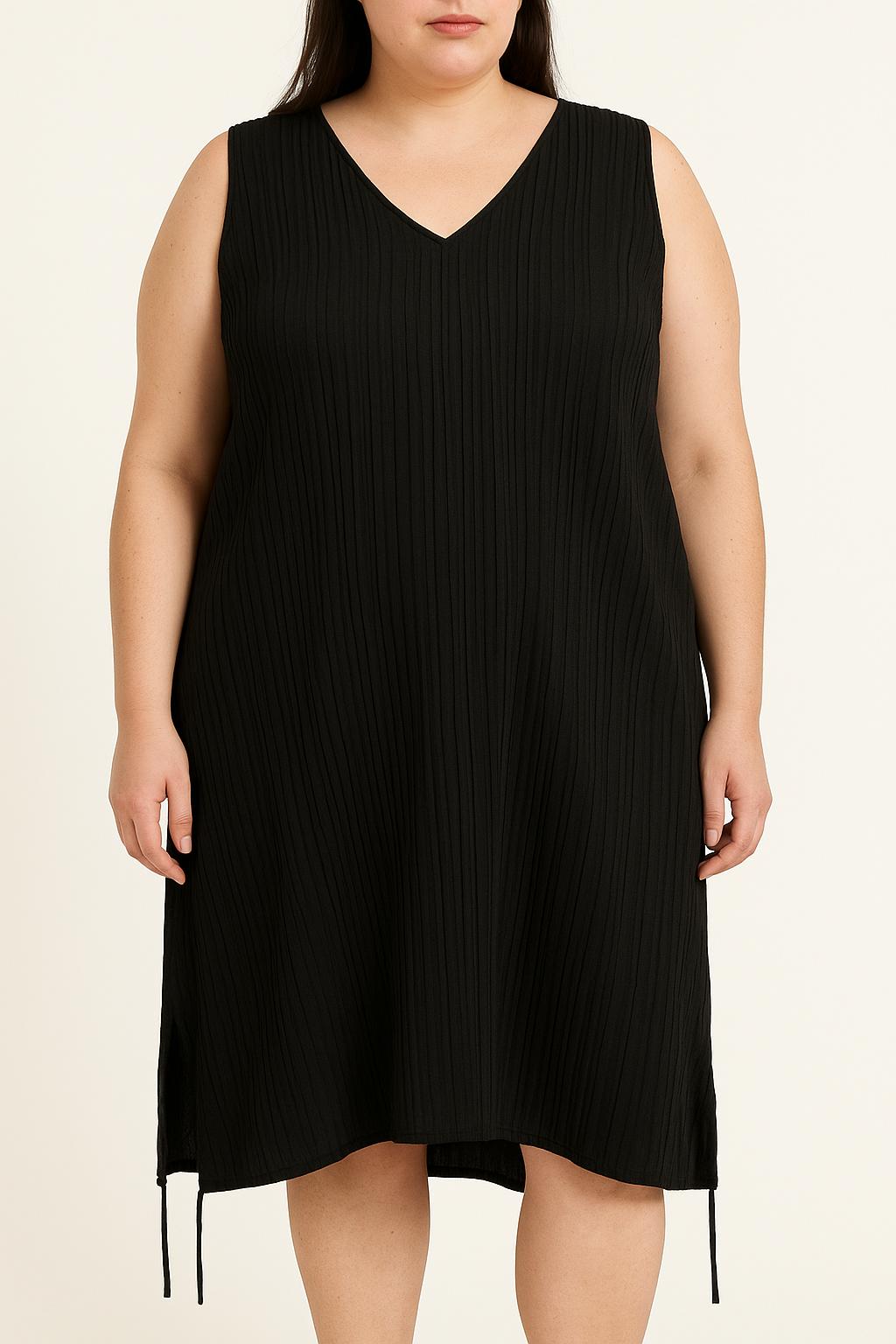 Robe Plissée Noire - Taille XL/42 de la marque La Fée Maraboutée | PARAD66622 - Vendu par Paradigme - Image 1