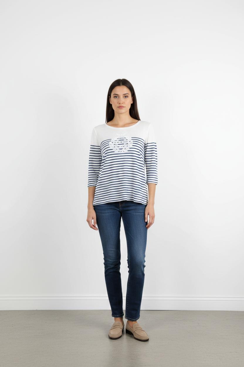 Marinière Blanche et Bleue - Taille S/36