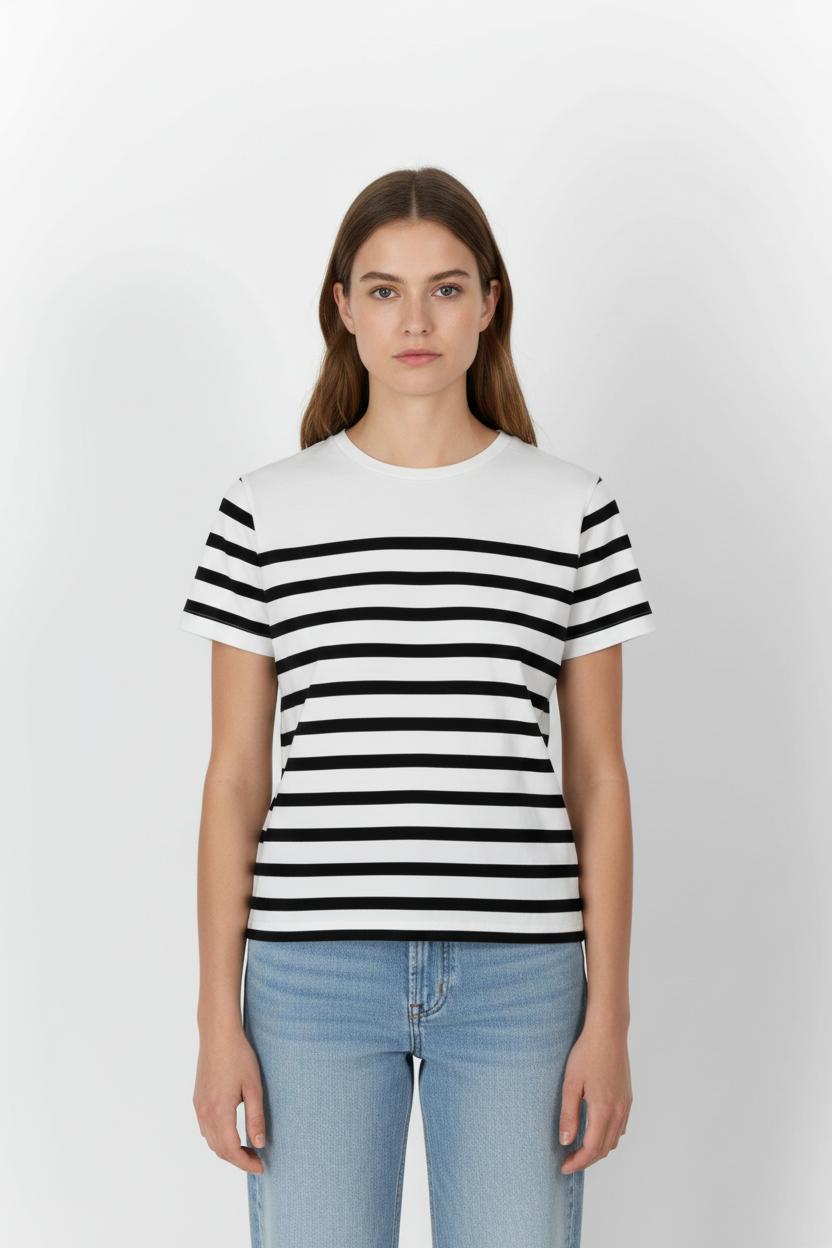 Marinière Blanche et Noire - Taille S/36 de la marque Balzac Paris | PARAD66642 - Vendu par Paradigme - Image 1