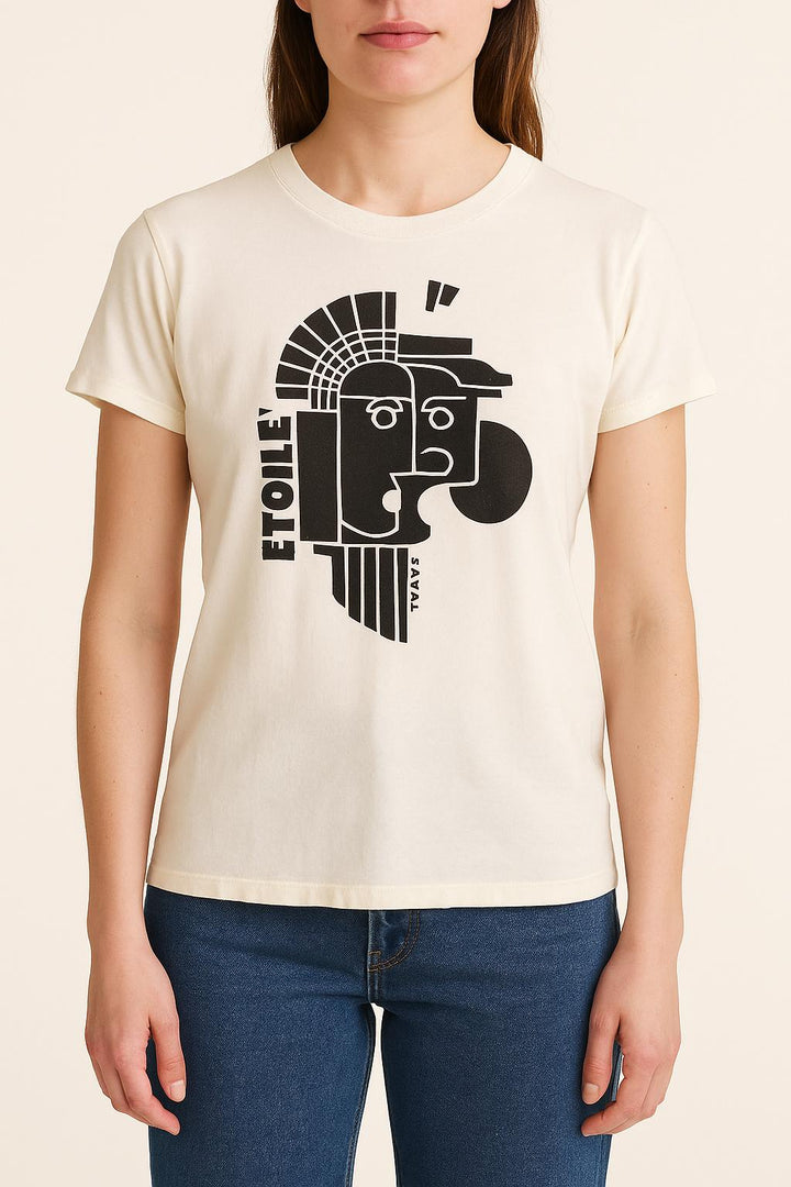 Tee-shirt Blanc et Noir - Taille S/36 de la marque Isabel Marant étoile | PARAD66657 - Vendu par Paradigme - Image 1