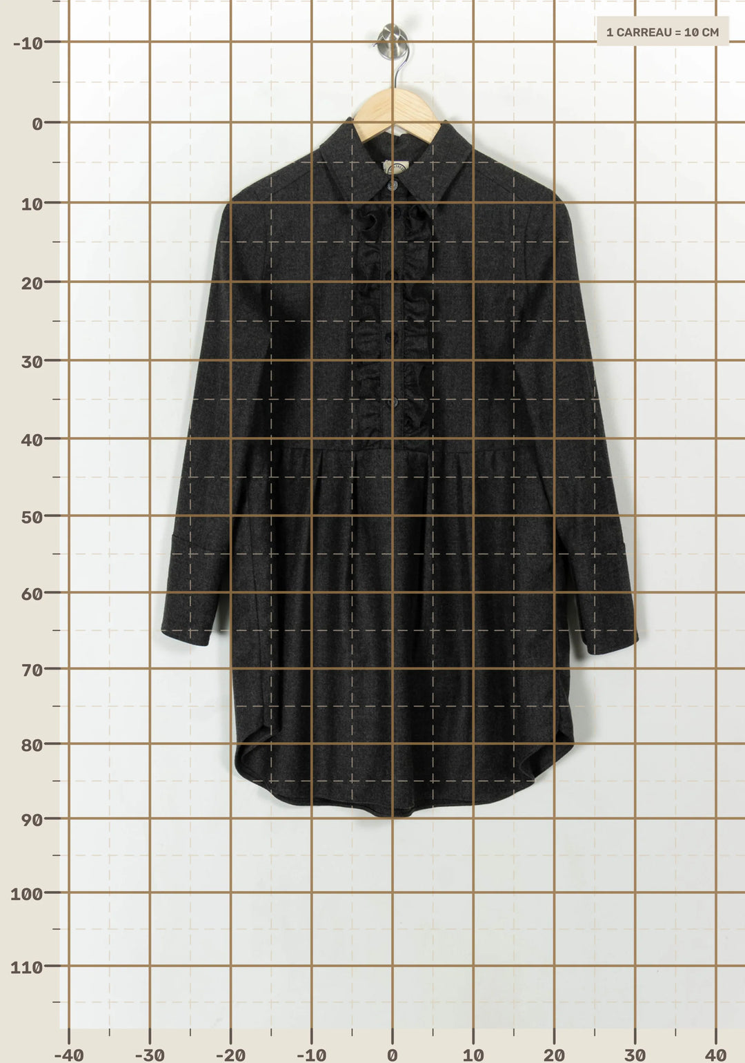 Robe chemise grise - Taille XS/34 de la marque Ines de la Fressange Paris | PARAD66671 - Vendu par Paradigme - Image 4