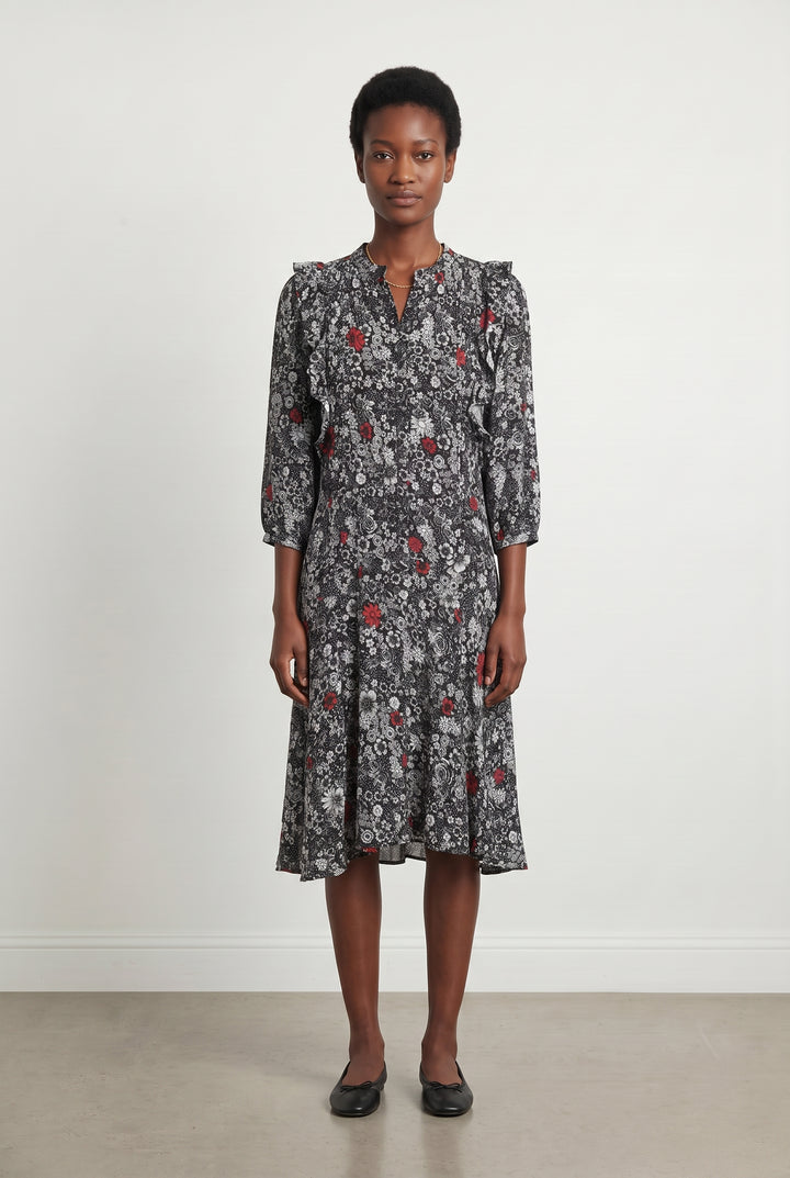 Robe Midi Noire et Rouge - Taille XS/34 de la marque Zadig&Voltaire | PARAD66680 - Vendu par Paradigme - Image 1