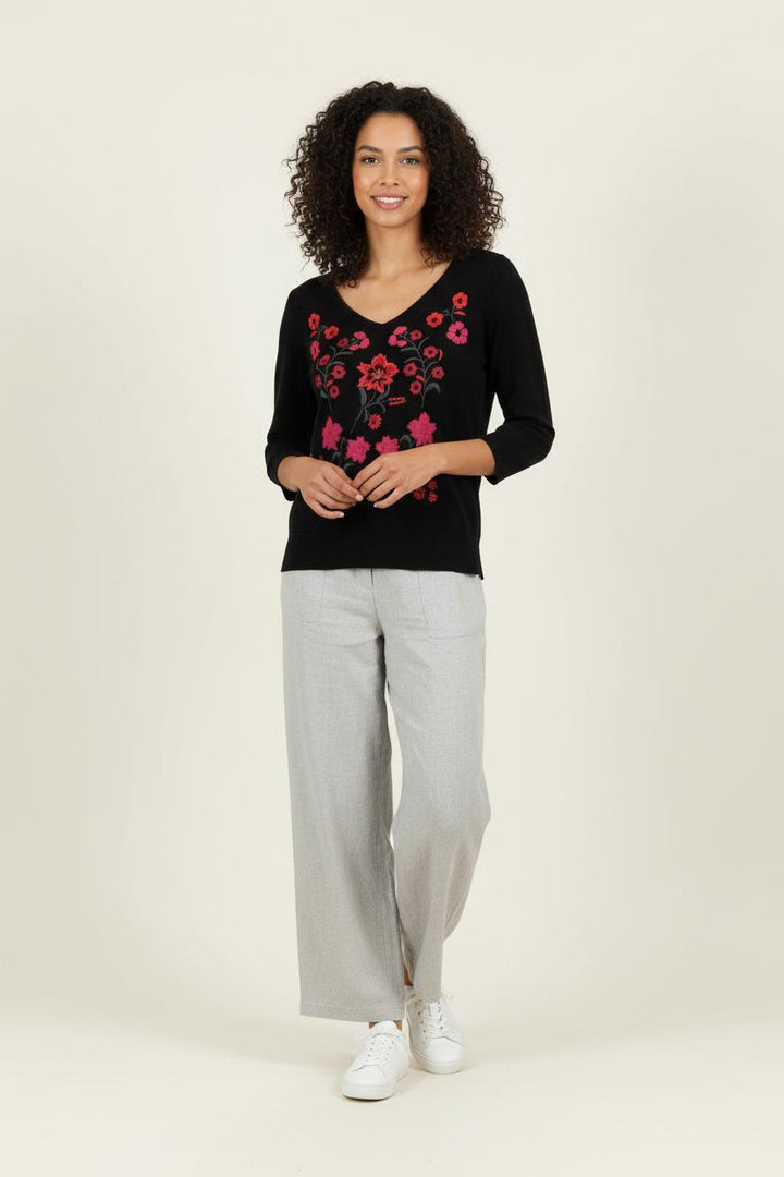 Pull Noir et Rouge - Taille S/36 de la marque Maison 123 | PARAD66745 - Vendu par Paradigme - Image 1