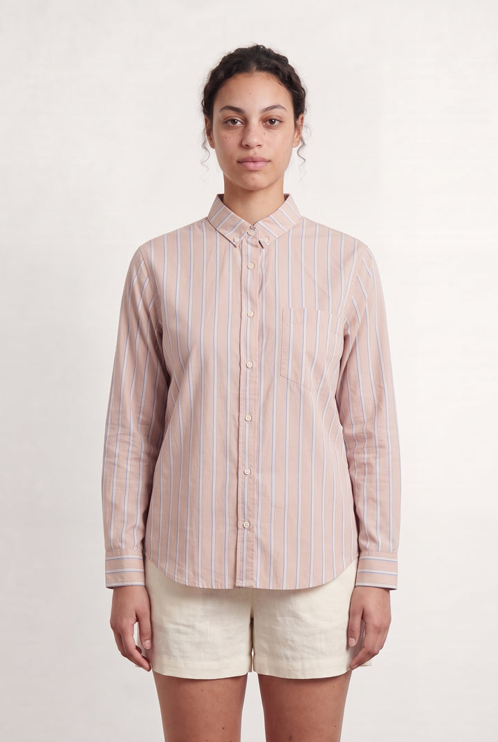 Chemise Rayée Rose et Blanche - Taille L/40 de la marque Mister K | PARAD66747 - Vendu par Paradigme - Image 1