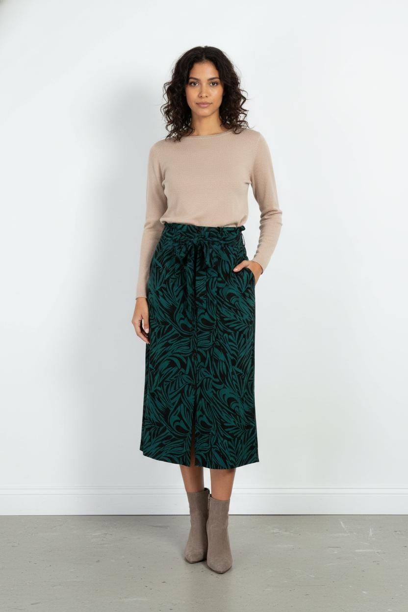 Jupe Longue Verte et Noire - Taille M/38 de la marque La Fée Maraboutée | PARAD66820 - Vendu par Paradigme - Image 1