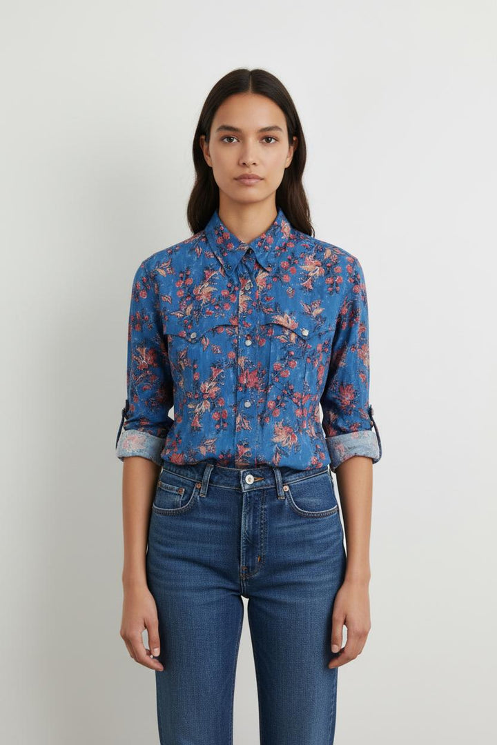 Chemise Bleu et Rouge - Taille XS/34