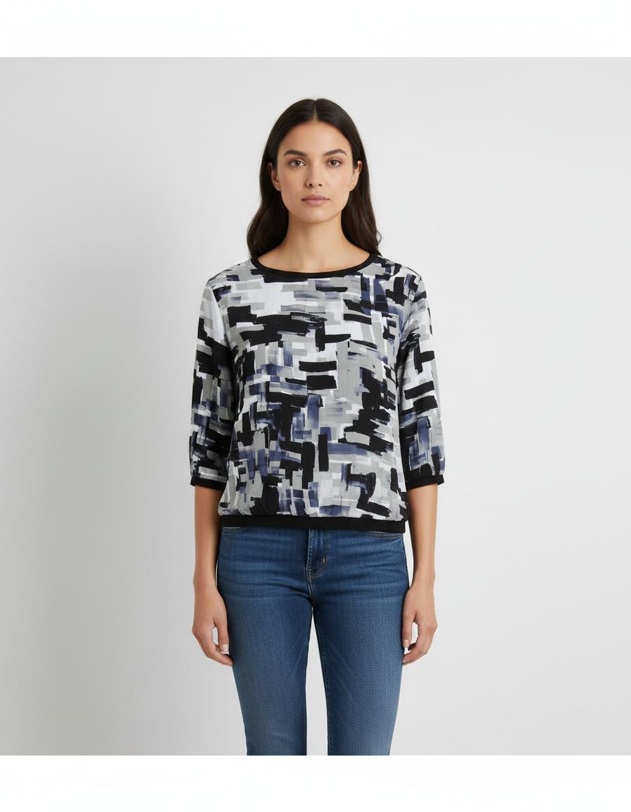 Blouse Noire et Grise - Taille S/36