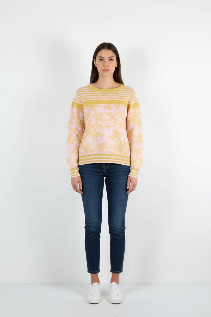 Pull Jaune et Rose - Taille S/36
