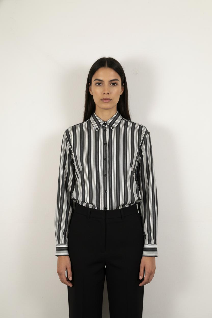 Chemise Rayée Noire et Blanche - Taille S/36