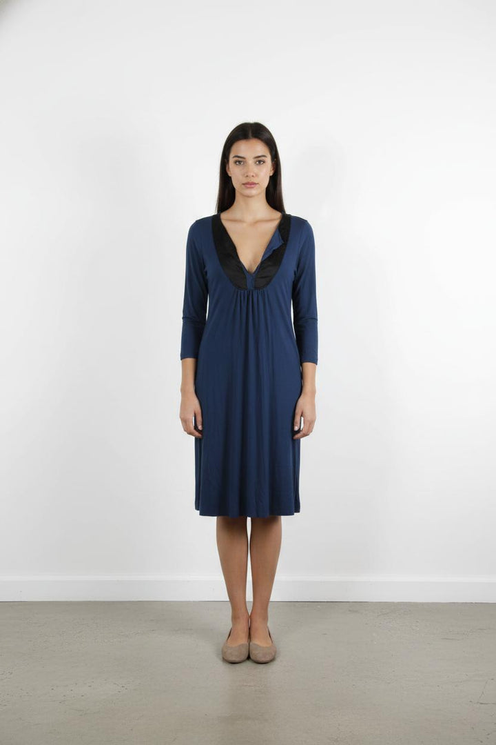 Robe Midi Bleue et Noire - Taille S/36