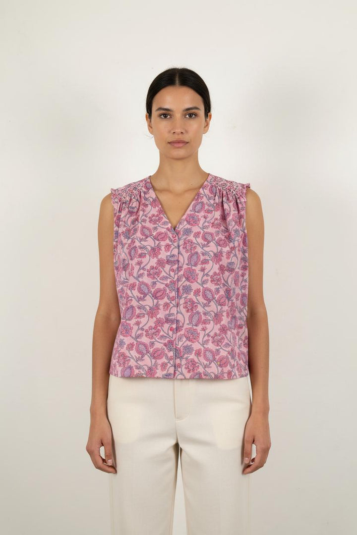 Blouse Sans Manches Rose - Taille S/36