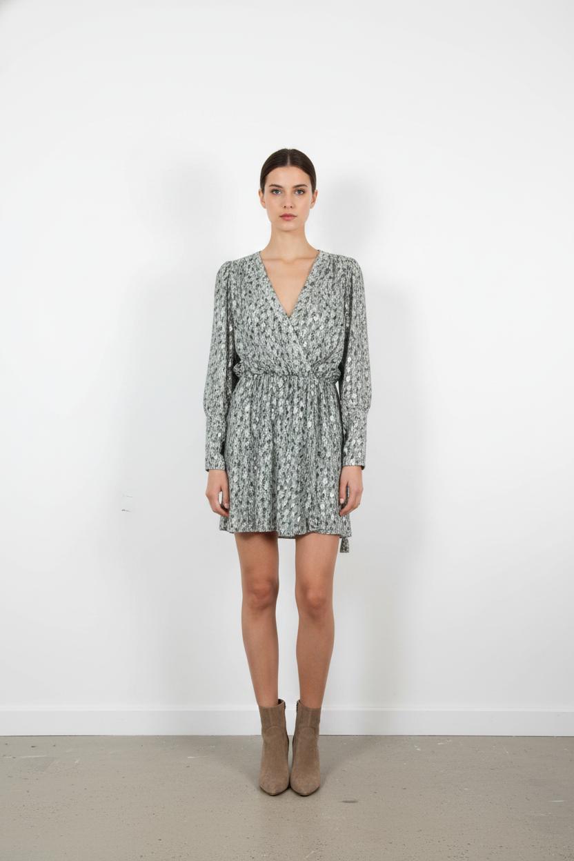 Robe Courte Bleue et Argentée - Taille S/36