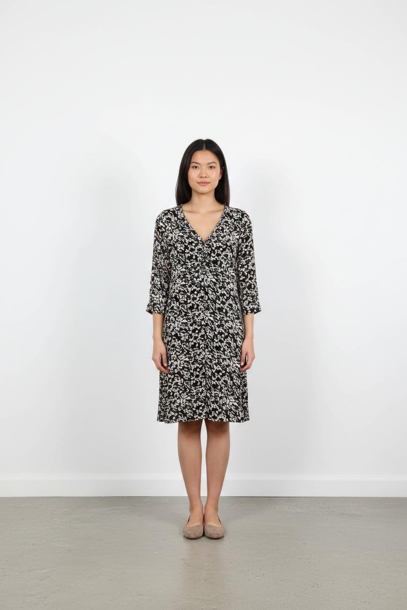 Robe Midi Noire et Blanche - Taille XS/34