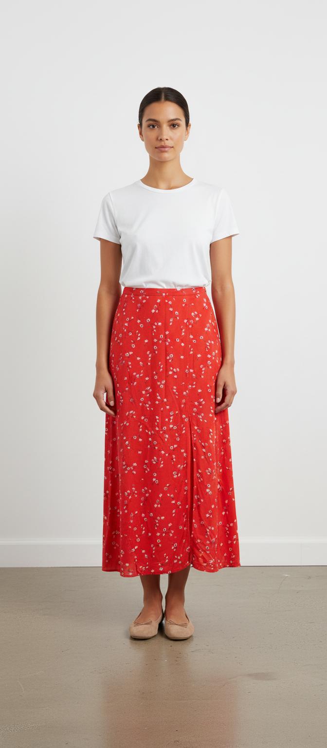 Jupe Longue Rouge - Taille M/38