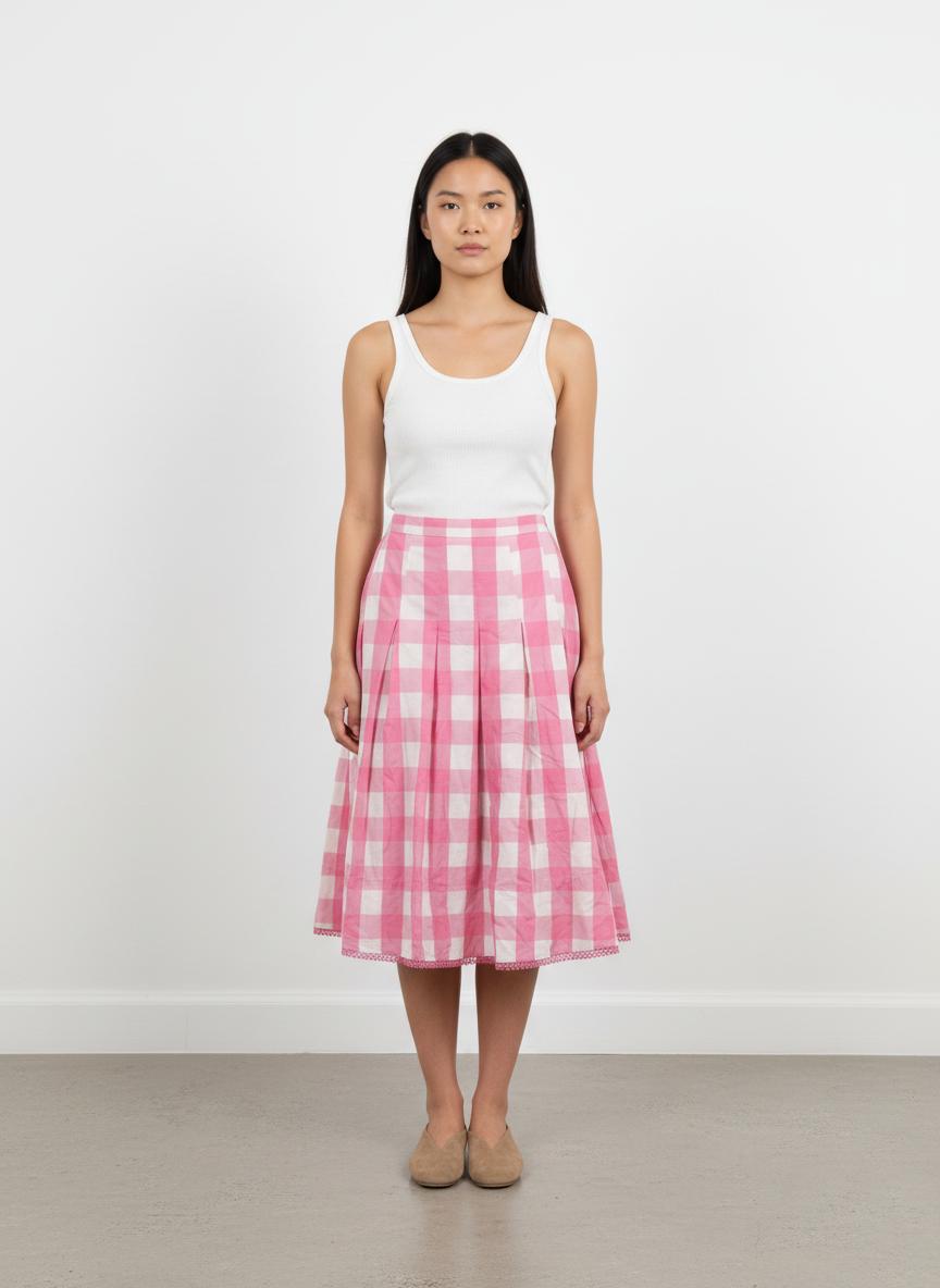 Jupe Évasée Rose et Blanche - Taille XXS/32