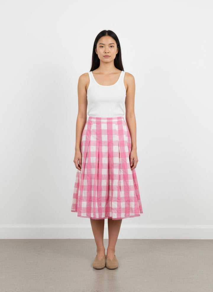 Jupe Évasée Rose et Blanche - Taille XXS/32