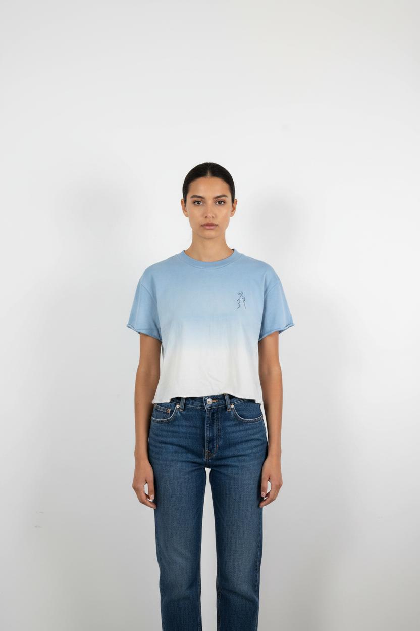 Tee-shirt Bleu et Blanc - Taille L/40