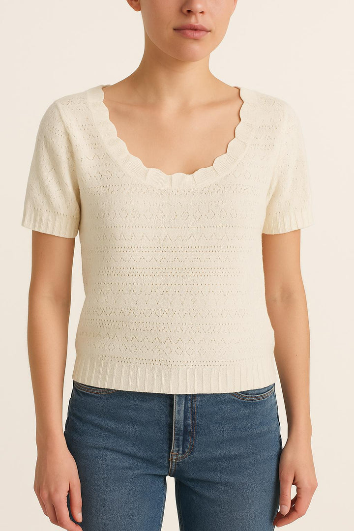 Pull Blanc - Taille M/38 de la marque Petite Mendigote | PARAD67121 - Vendu par Paradigme - Image 1