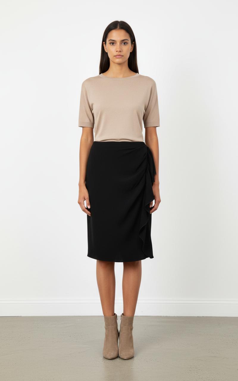 Jupe Drapée Noire - Taille S/36
