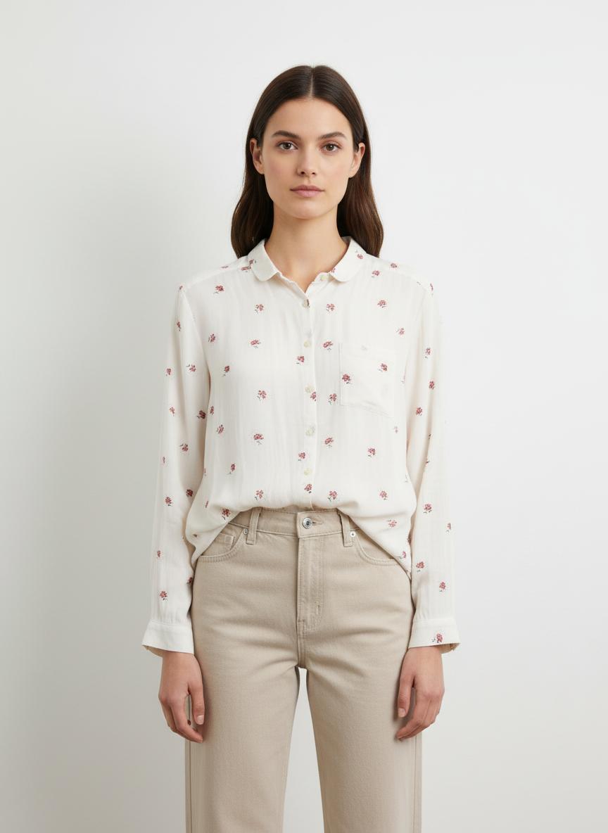 Chemise Blanche et Rouge - Taille S/36