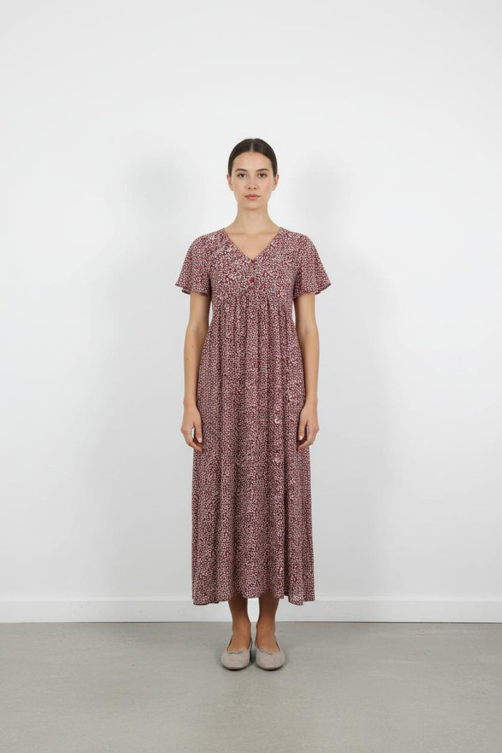 Robe Longue Bordeaux et Blanche - Taille XS/34