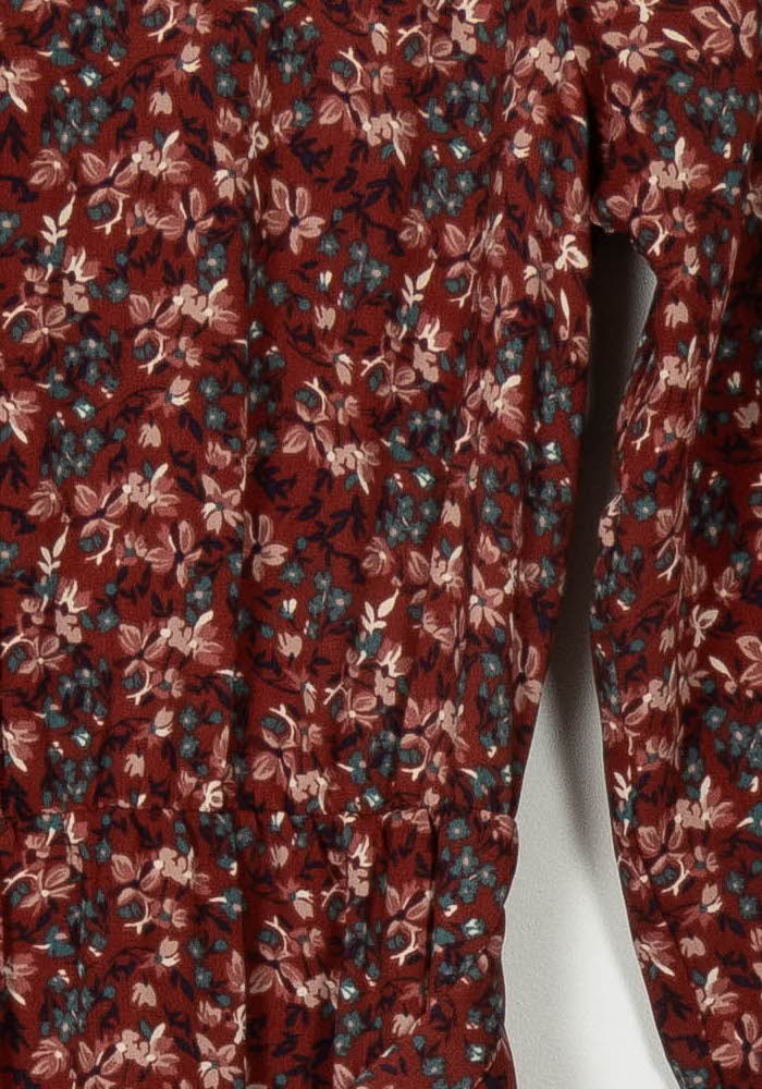 Robe Longue Bordeaux à Fleurs - Taille S/36 de la marque Petite Mendigote | PARAD67185 - Vendu par Paradigme - Image 3