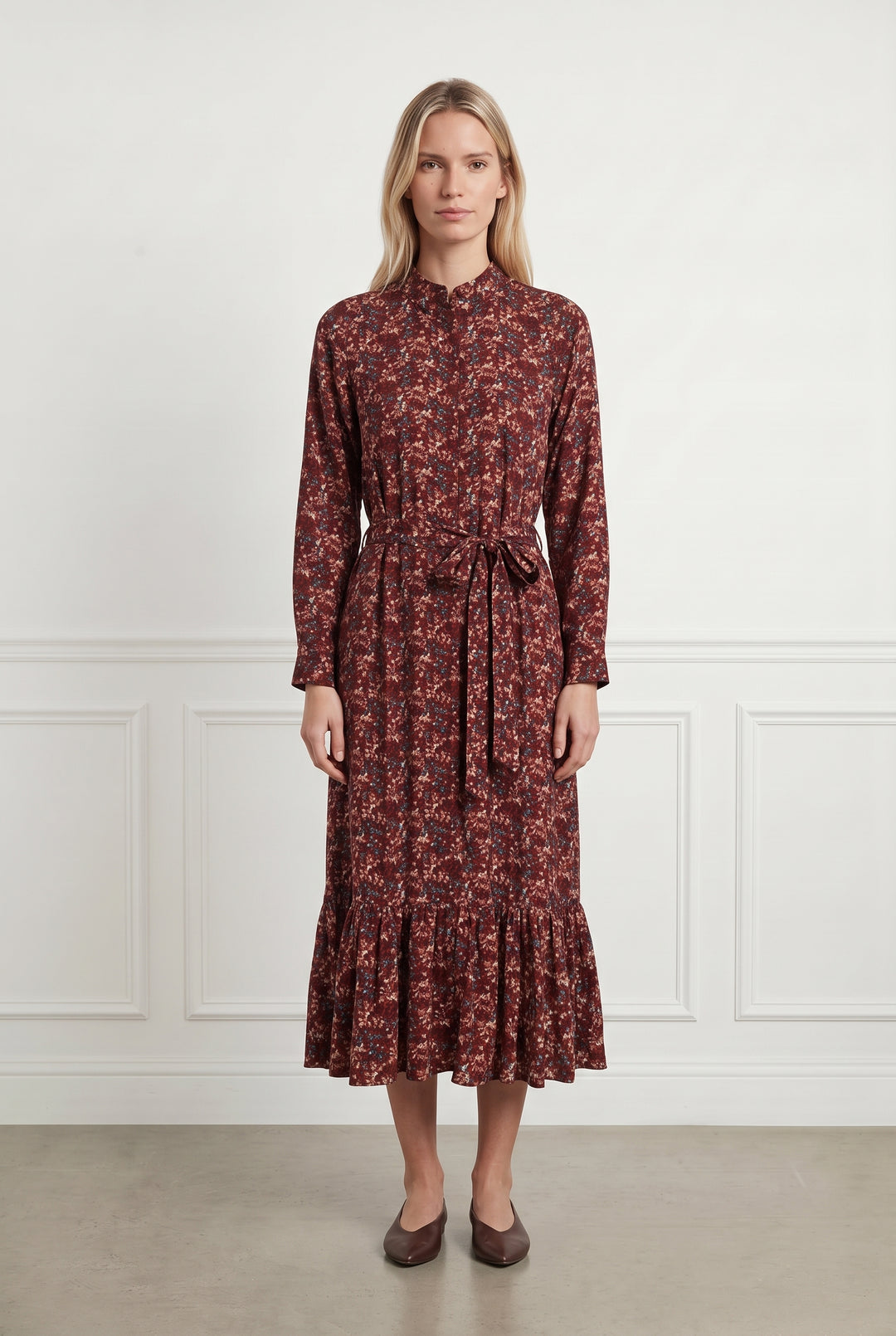 Robe Longue Bordeaux à Fleurs - Taille S/36 de la marque Petite Mendigote | PARAD67185 - Vendu par Paradigme - Image 1