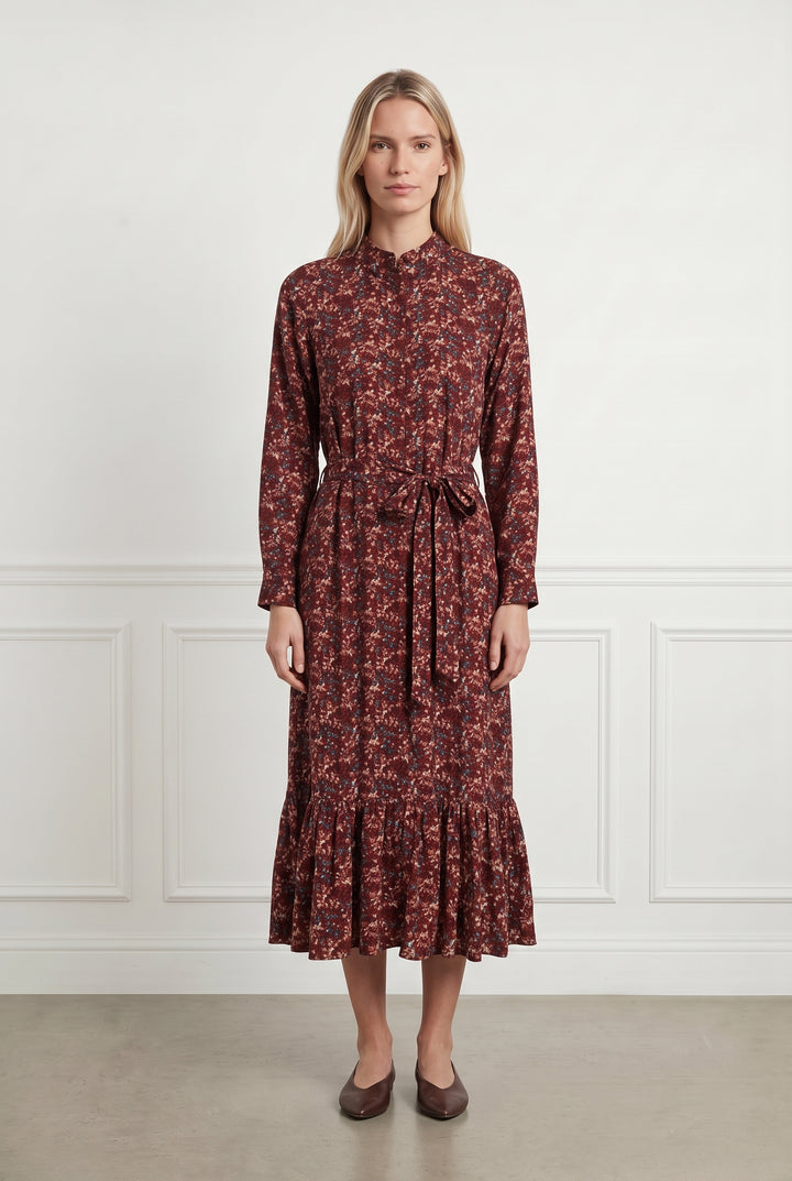 Robe Longue Bordeaux à Fleurs - Taille S/36 de la marque Petite Mendigote | PARAD67185 - Vendu par Paradigme - Image 1