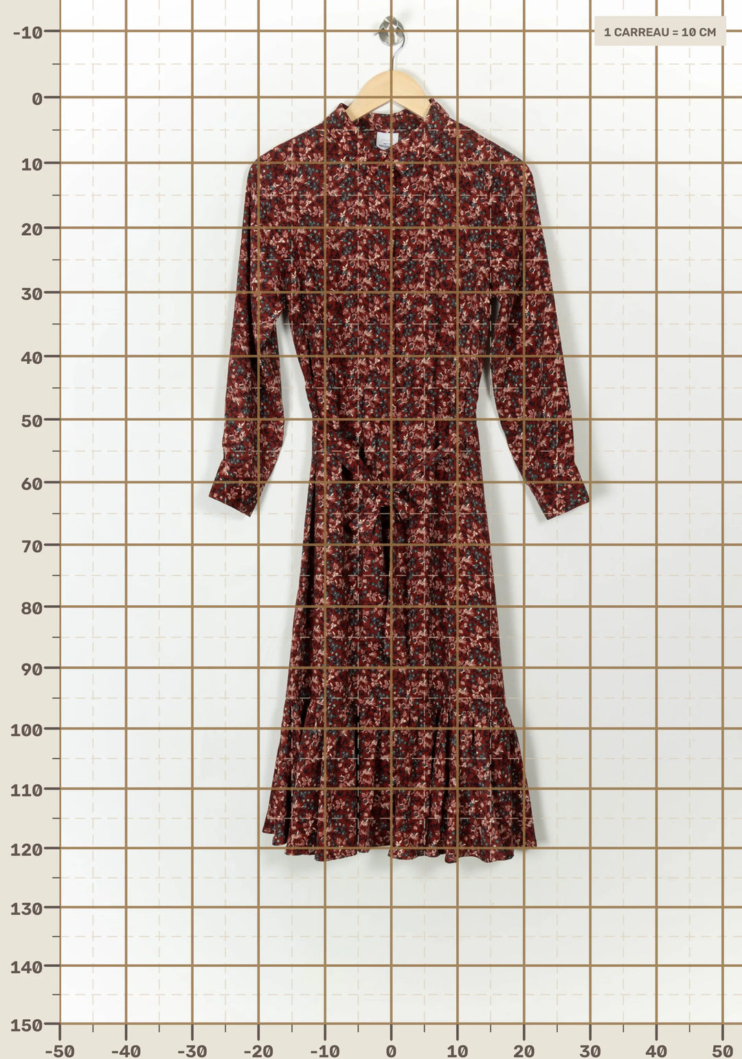 Robe Longue Bordeaux à Fleurs - Taille S/36 de la marque Petite Mendigote | PARAD67185 - Vendu par Paradigme - Image 4
