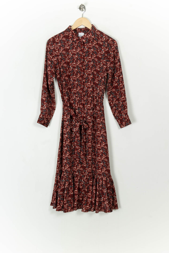 Robe Longue Bordeaux à Fleurs - Taille S/36 de la marque Petite Mendigote | PARAD67185 - Vendu par Paradigme - Image 2