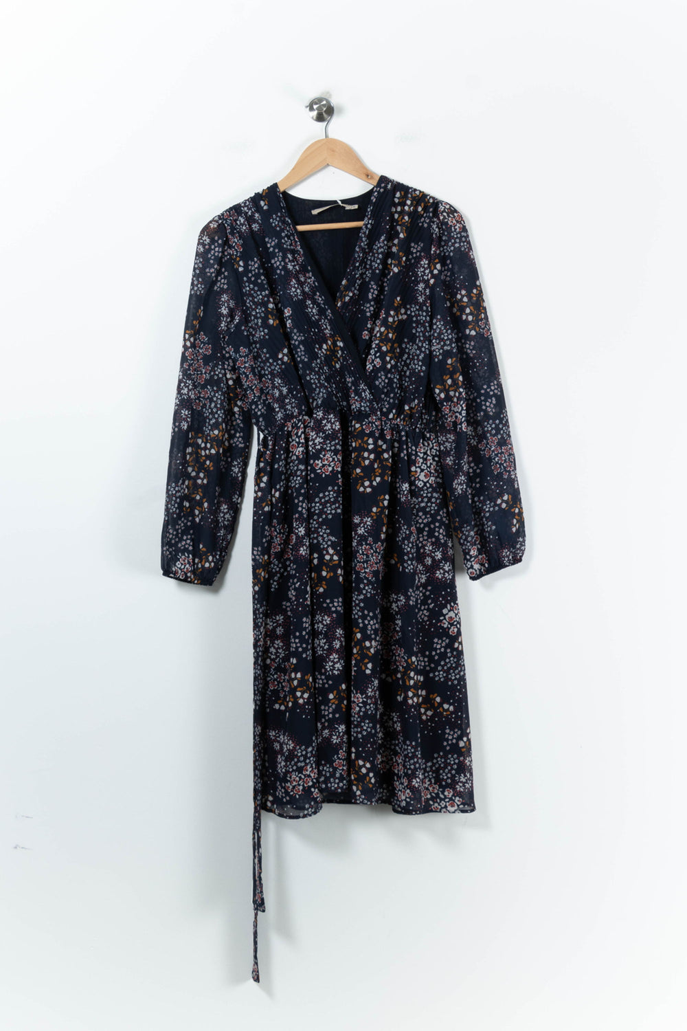 Robe Midi Bleue à Fleurs - Taille M/38 de la marque La Fée Maraboutée | PARAD67202 - Vendu par Paradigme - Image 2