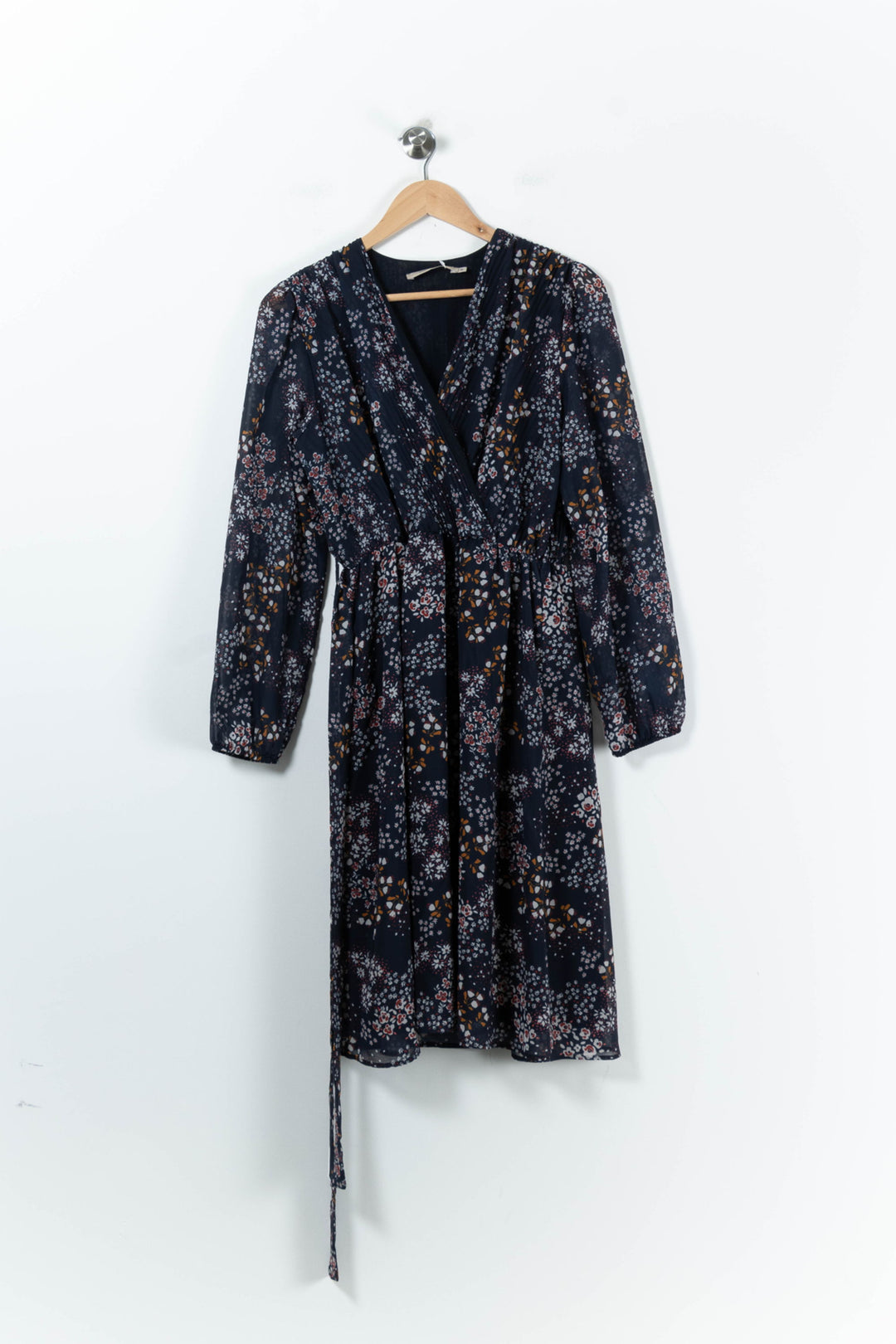 Robe Midi Bleue à Fleurs - Taille M/38 de la marque La Fée Maraboutée | PARAD67202 - Vendu par Paradigme - Image 2