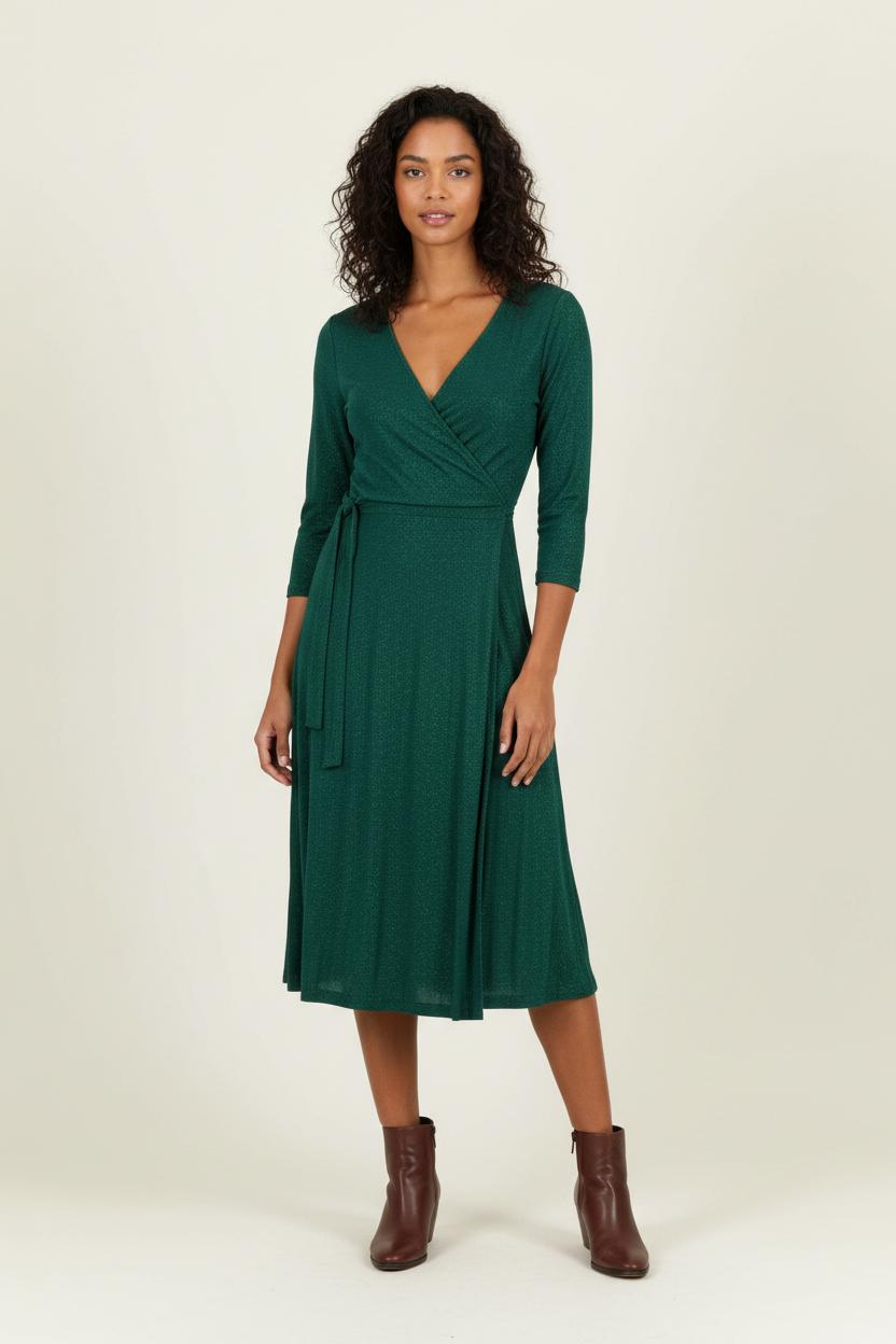 Robe Portefeuille Verte - Taille L/40 de la marque I.Code | PARAD67204 - Vendu par Paradigme - Image 1