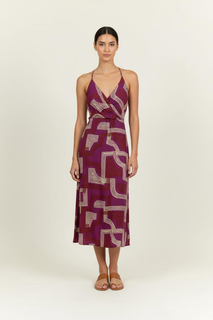 Robe Midi Rose et Beige - Taille XS/34 de la marque FRNCH | PARAD67215 - Vendu par Paradigme - Image 1