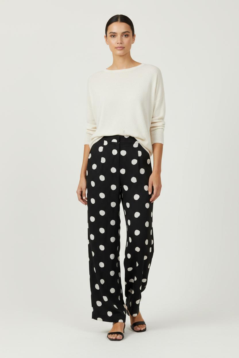 Pantalon Large Noir et Blanc - Taille M/38 de la marque ZAPA | PARAD67217 - Vendu par Paradigme - Image 1