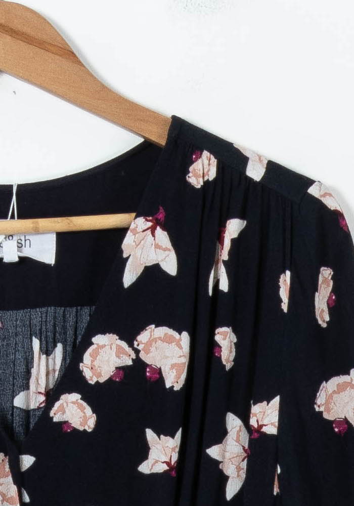 Robe Fleurie Noire et Blanche - Taille L/40 de la marque ba&sh | PARAD67222 - Vendu par Paradigme - Image 3