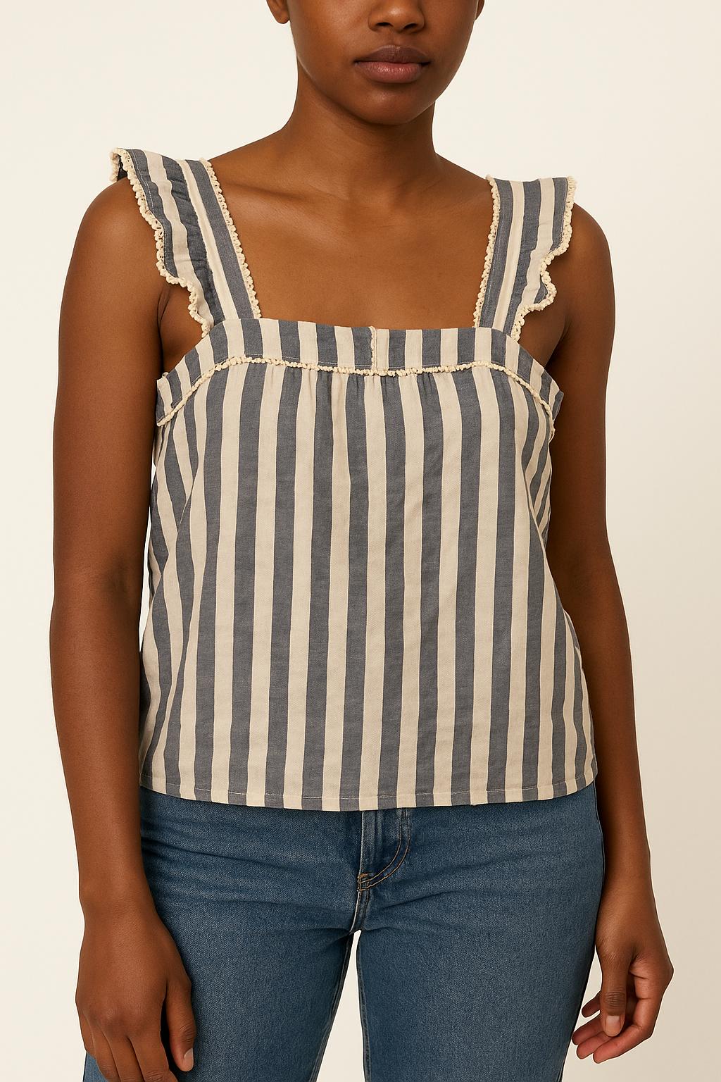 Top Bleu et Blanc - Taille M/38 de la marque Sézane | PARAD67243 - Vendu par Paradigme - Image 1