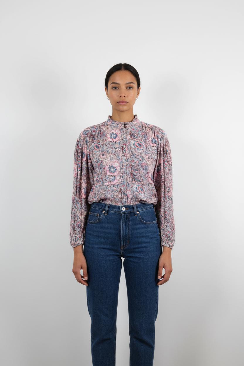 Blouse Rose et Bleu - Taille M/38