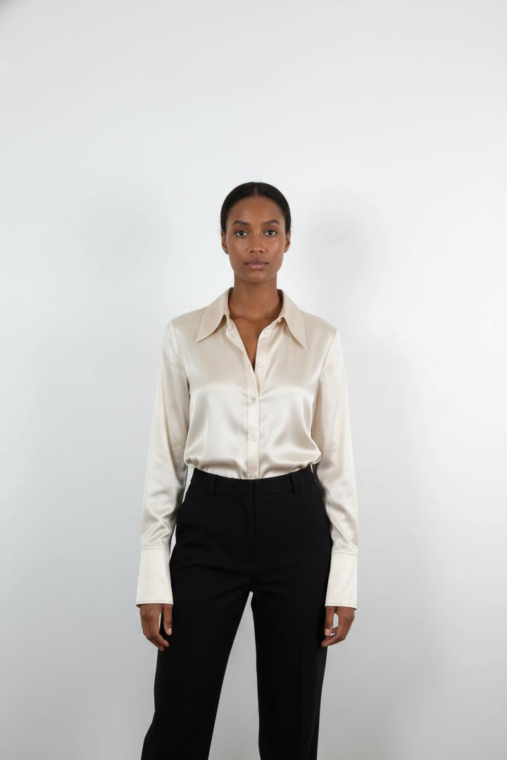 Chemise Satinée Beige - Taille M/38