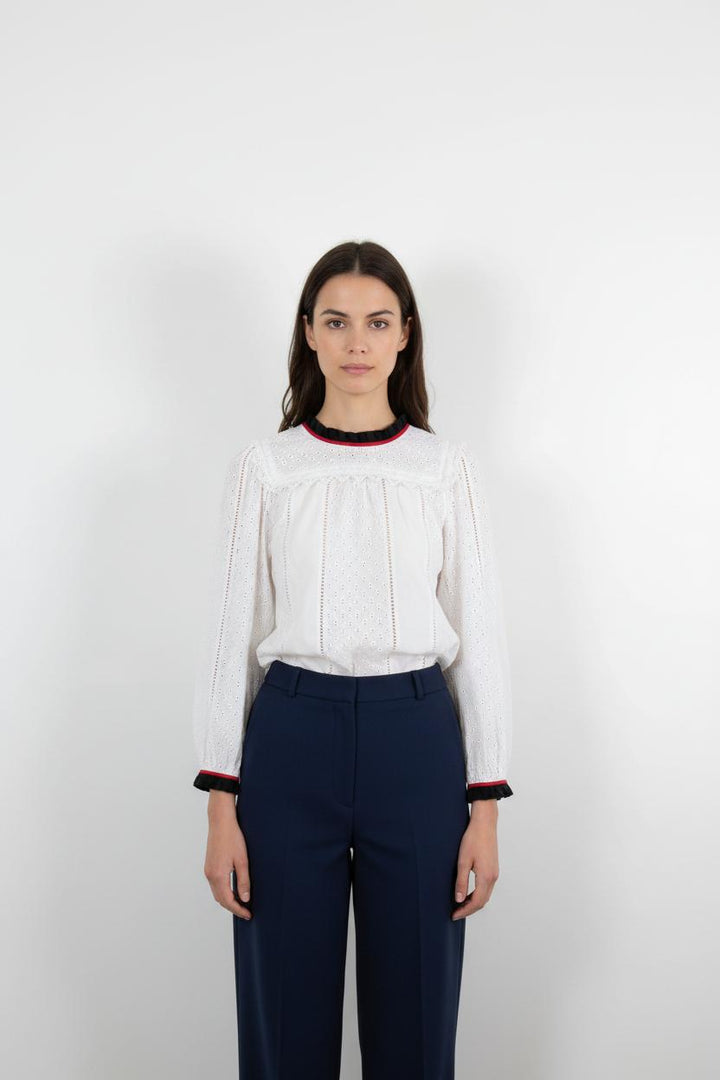 Blouse Blanche et Noire - Taille S/36