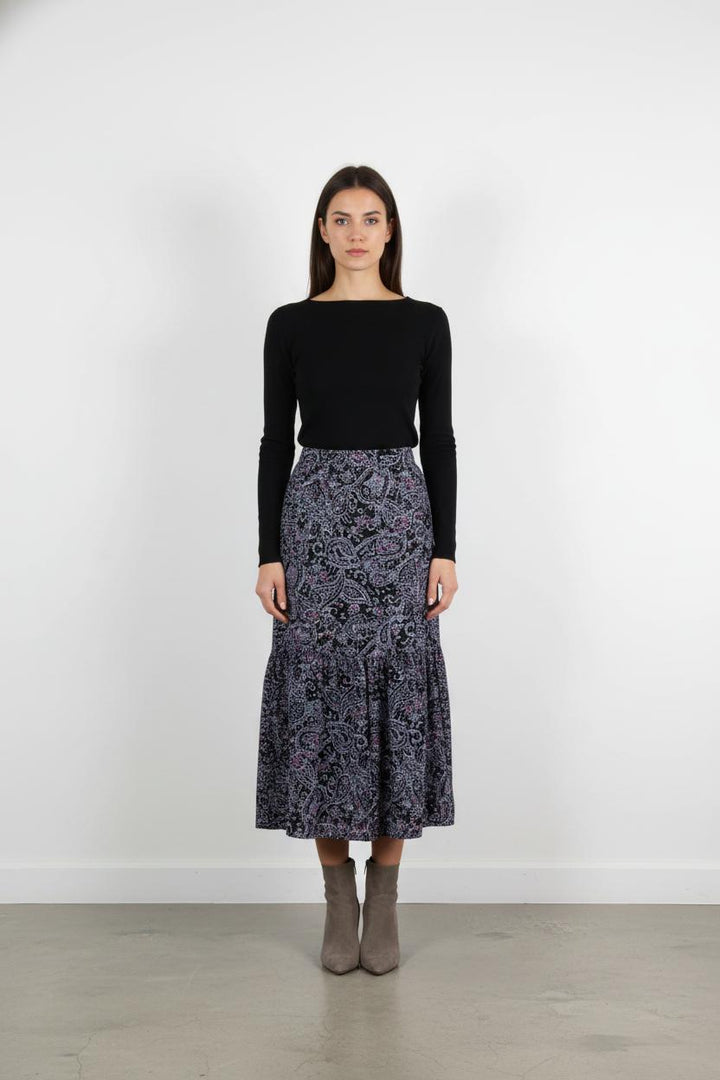 Jupe Longue Noire et Violette - Taille S/36