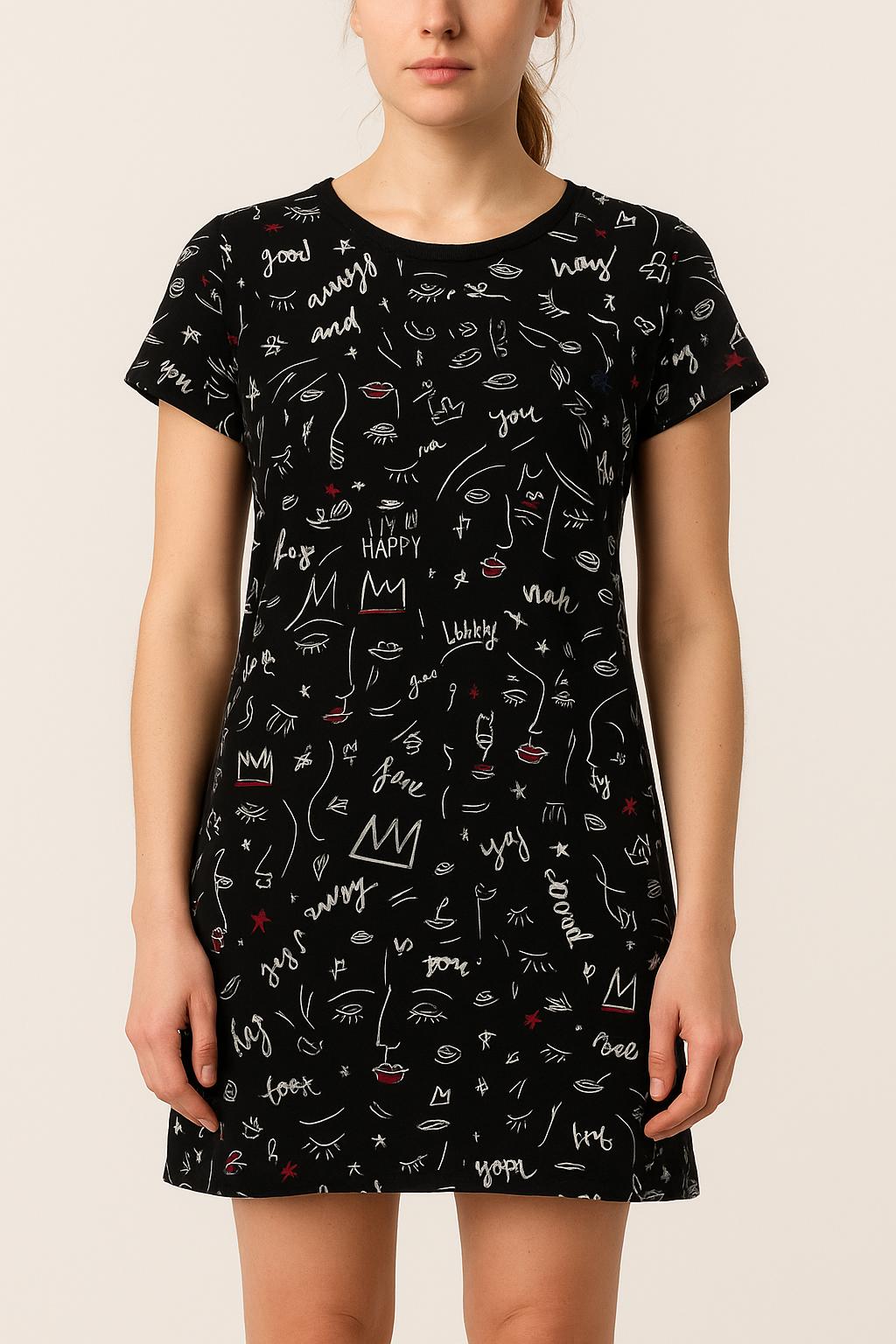 Robe Droite Noire et Blanche - Taille S/36 de la marque IKKS | PARAD67272 - Vendu par Paradigme - Image 1