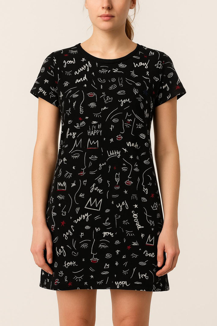 Robe Droite Noire et Blanche - Taille S/36 de la marque IKKS | PARAD67272 - Vendu par Paradigme - Image 1